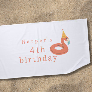 summer flamingo float kids birthday pool party beach towel