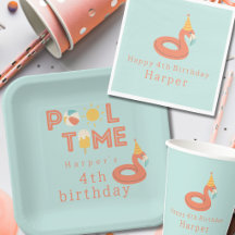 summer flamingo float kids birthday pool party