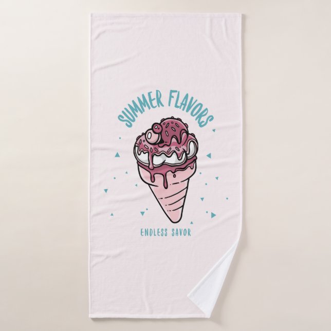 Summer Flavours Dripping Ice Cream Bath Towel (Bath Towel)
