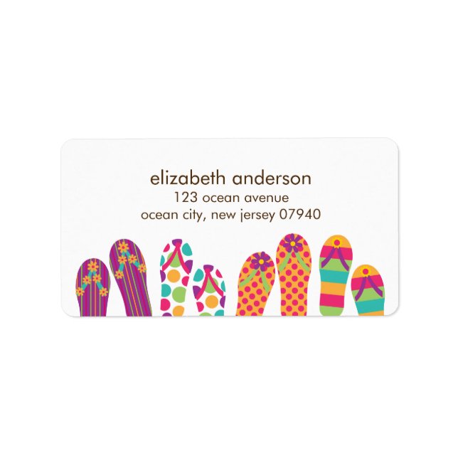 Summer Flip Flops Address Labels (Front)