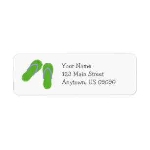 Summer Flip Flops Address Labels (Green / Violet)