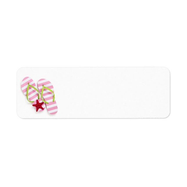 Summer Flip Flops With Starfish Return Address Label (Front)