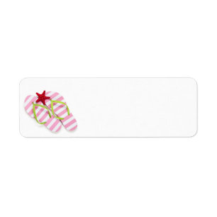 Summer Flip Flops With Starfish Return Address Label