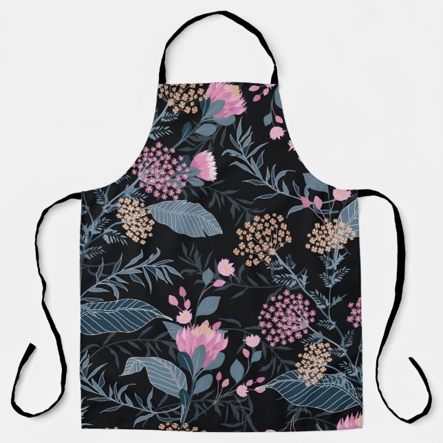 Summer Flora Blooming Garden Flowers Apron (Front)