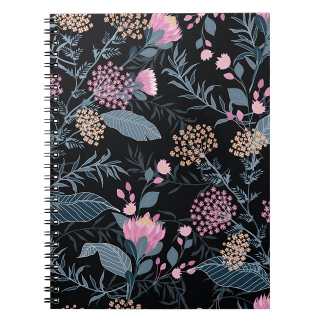 Summer Flora Blooming Garden Flowers Notebook (Front)