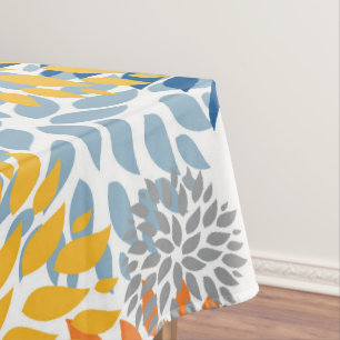 Summer Floral Abstract Bright Colors Pattern Tablecloth
