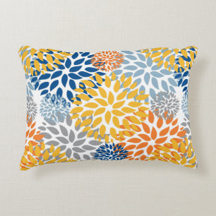 Summer Floral Abstract Bright Colours Pattern Decorative Cushion