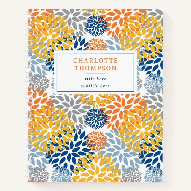 Summer Floral Abstract Bright Colours Pattern Notebook (Front)