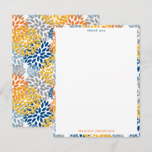 Summer Floral Abstract Bright Colours Pattern Thank You Card