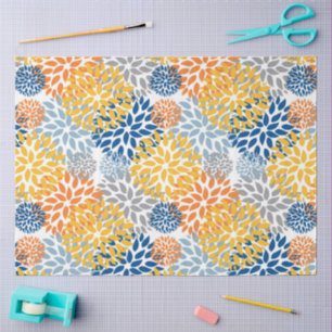 Summer Floral Abstract Bright Colours Pattern Tissue Paper