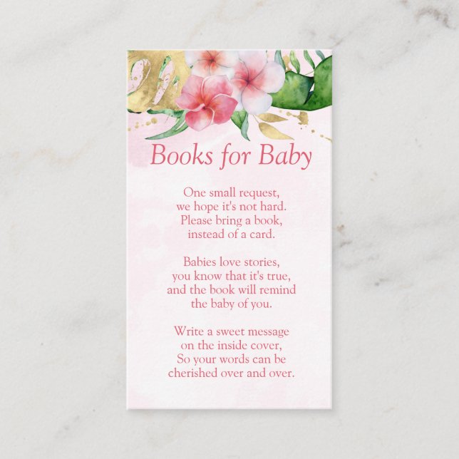 Summer Floral Books for Baby Enclosure Card (Front)