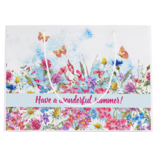 Summer Floral Butterfly Personalised Gift Bag
