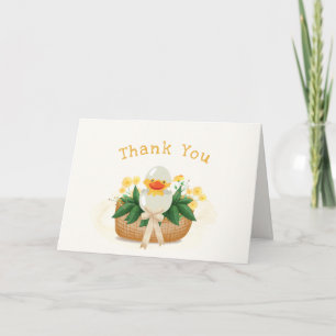 Summer Floral Duckling Hatching Soon Baby Shower Thank You Card