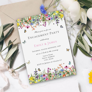 Summer Floral Engagement Party  Invitation