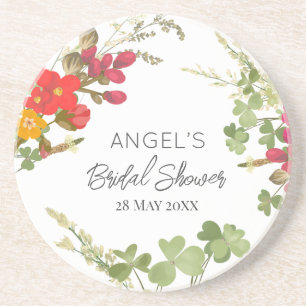 Summer Floral Garden Bridal Shower Coaster