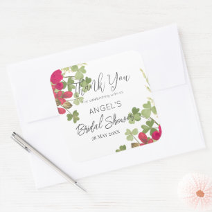 Summer Floral Garden Bridal Shower Thank You Square Sticker