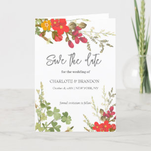 Summer Floral Garden Wildflowers Wedding  Announcement