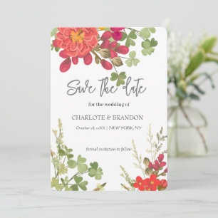 Summer Floral Garden Wildflowers Wedding  Save The Date