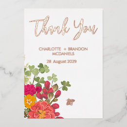 Summer Floral Garden Wildflowers Wedding Thank You