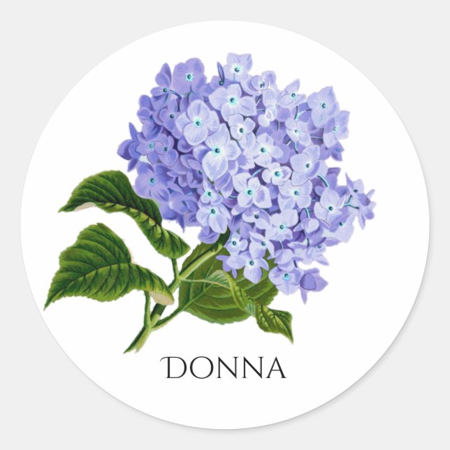 Summer Floral Hyrdangea Sticker Envelope Seal (Front)