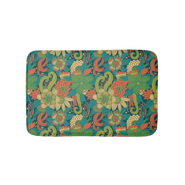 Summer floral pattern bath mat (Front)