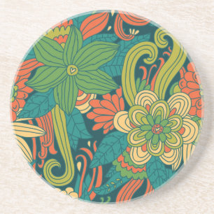 Summer floral pattern coaster
