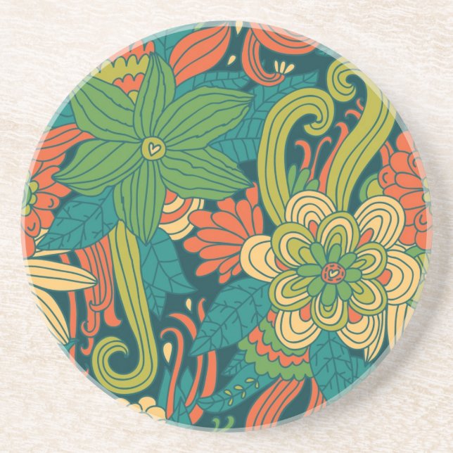Summer floral pattern coaster (Front)
