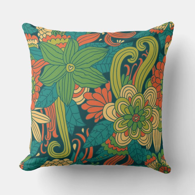 Summer floral pattern cushion (Front)