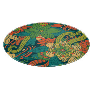 Summer floral pattern cutting board