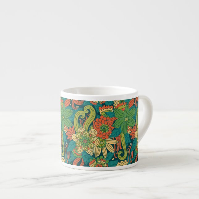 Summer floral pattern espresso cup (Front Right)
