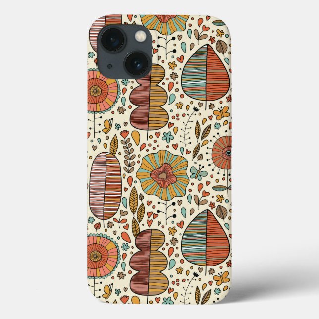 Summer floral pattern made of leaves Case-Mate iPhone case (Back)