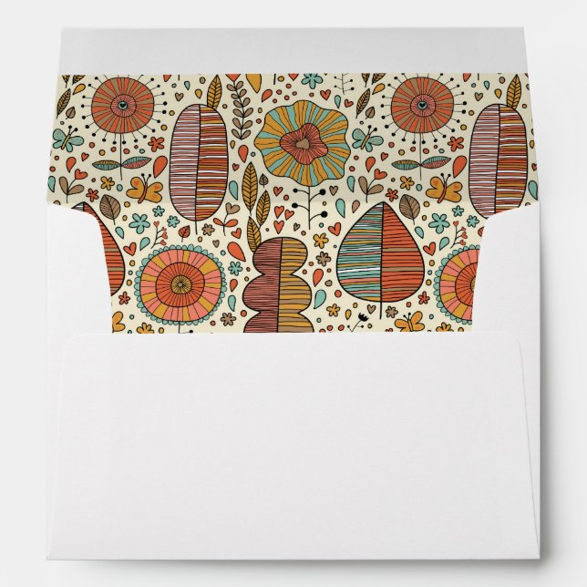 Summer floral pattern made of leaves envelope (Back (Bottom))