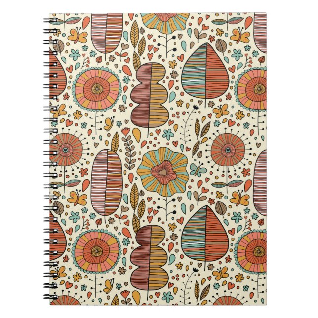 Summer floral pattern made of leaves notebook (Front)