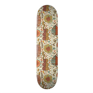 Summer floral pattern made of leaves skateboard