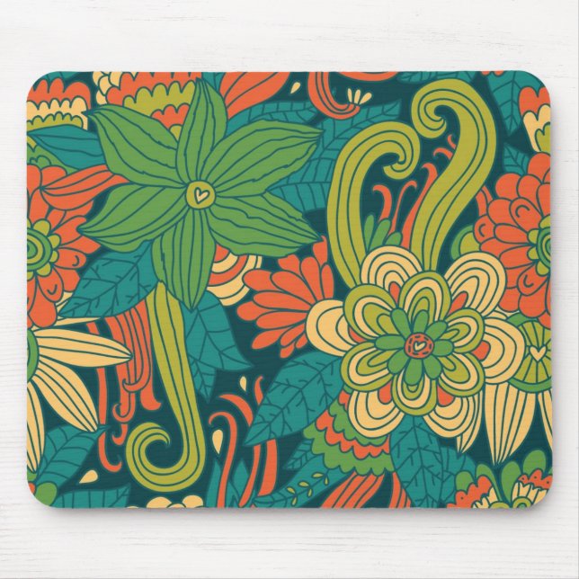 Summer floral pattern mouse pad (Front)