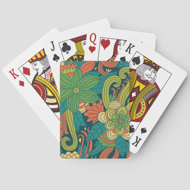 Summer floral pattern playing cards (Back)