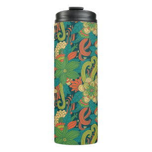 Summer floral pattern thermal tumbler