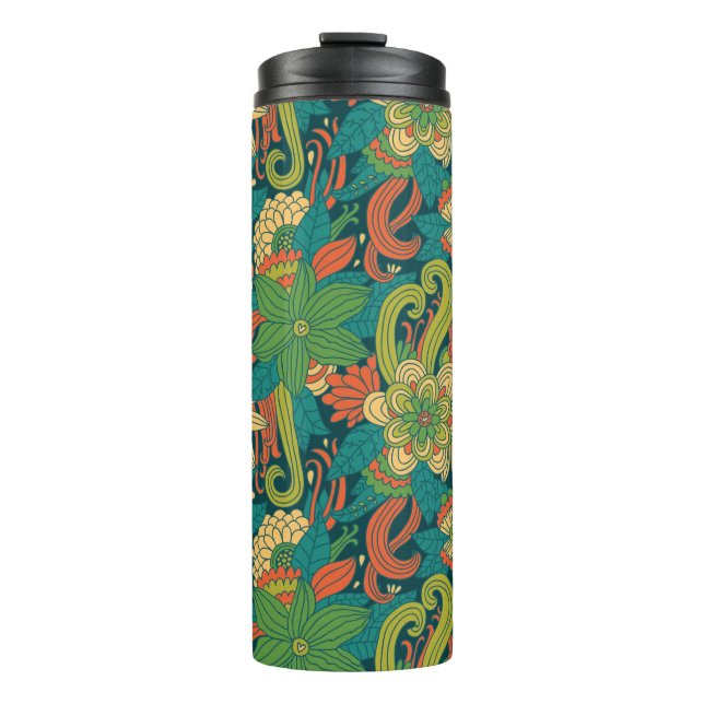 Summer floral pattern thermal tumbler (Front)