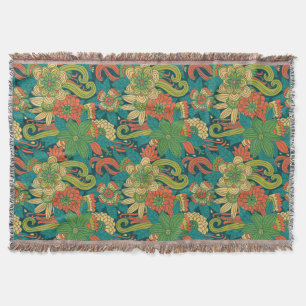 Summer floral pattern throw blanket