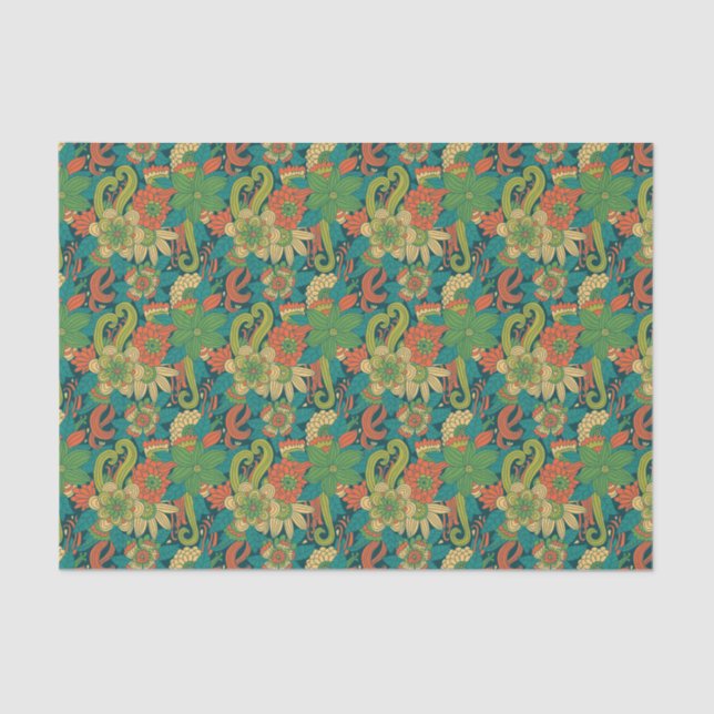 Summer floral pattern tissue paper (Front)