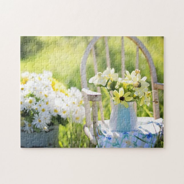Summer Floral Rustic Still Life Jigsaw Puzzle (Horizontal)