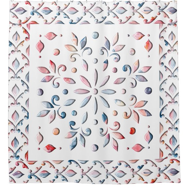 Summer Floral  Shower Curtain (Front)