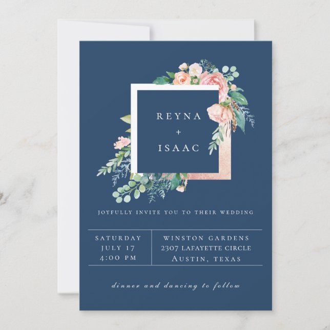 Summer Floral Wedding Invitation (Front)