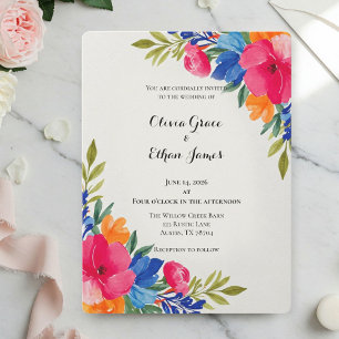 Summer Floral Wedding Invitations - Floral Design