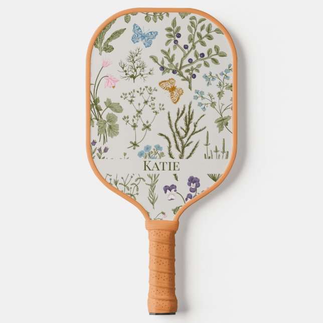 Summer Floral Wildflowers and Herbs Pickleball Paddle (Front)