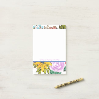 Summer Florals Colourful Personalised Notes
