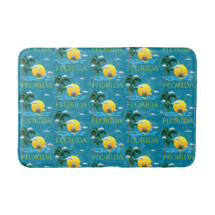 Summer Florida Sailboat Sunset Beach Coastal Bath Mat