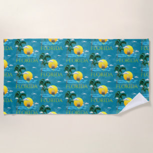 Summer Florida Sailboat Sunset Beach Coastal Towel