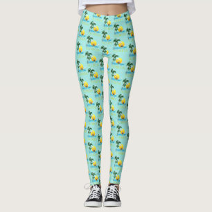 Summer Florida Sailboat Sunset Coastal Beach Leggings