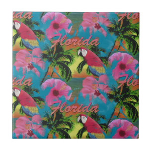 Summer Florida Tropical Sunset Beach Coastal Ceramic Tile
